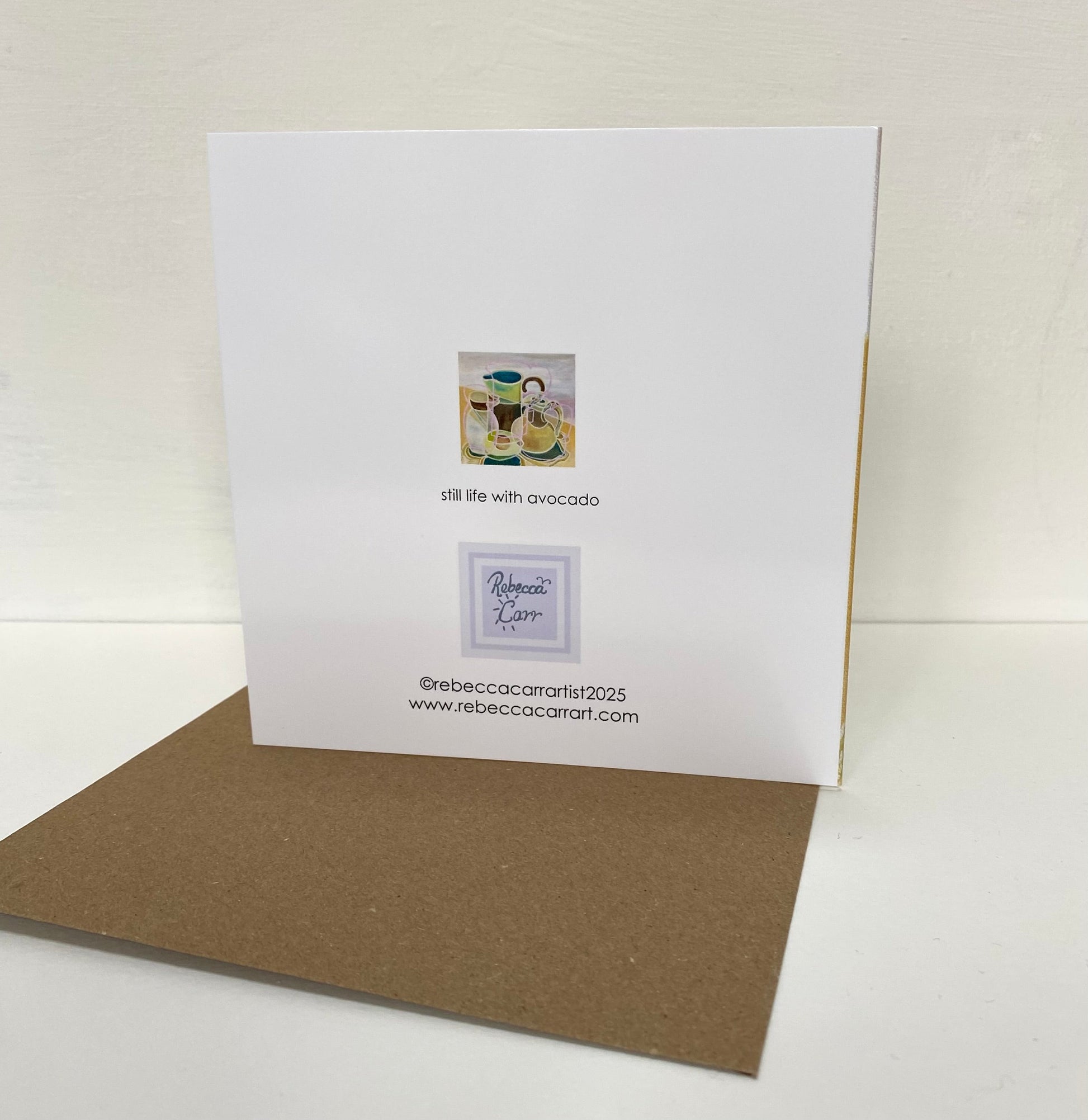 Still life with avocado card - Rebecca Carr Artist