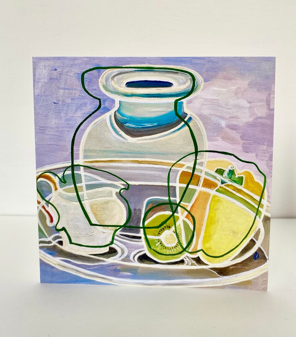 Still life with kiwi card - Rebecca Carr Artist