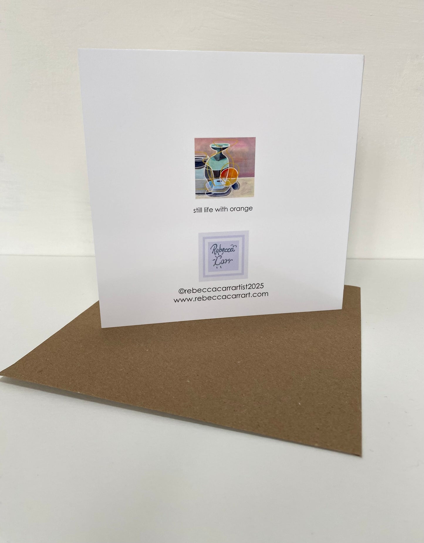 Still life with orange card - Rebecca Carr Artist