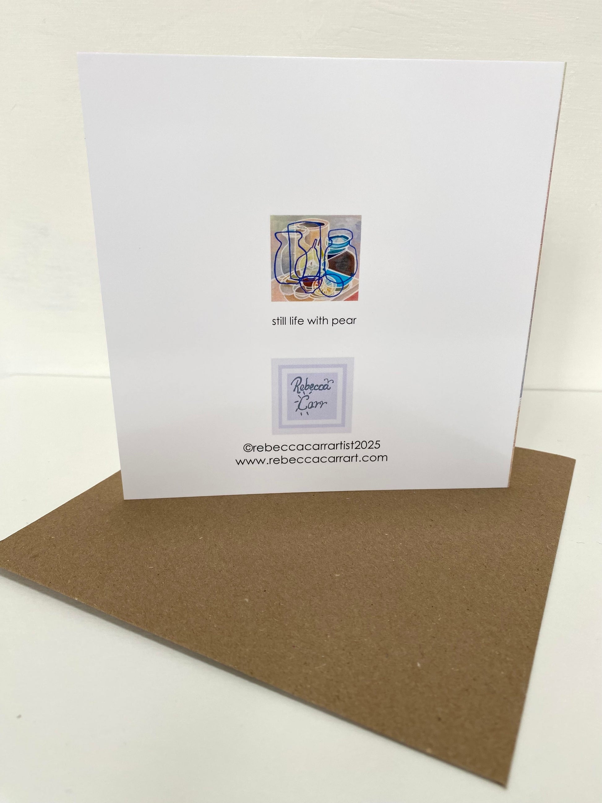 Still life with pear card - Rebecca Carr Artist