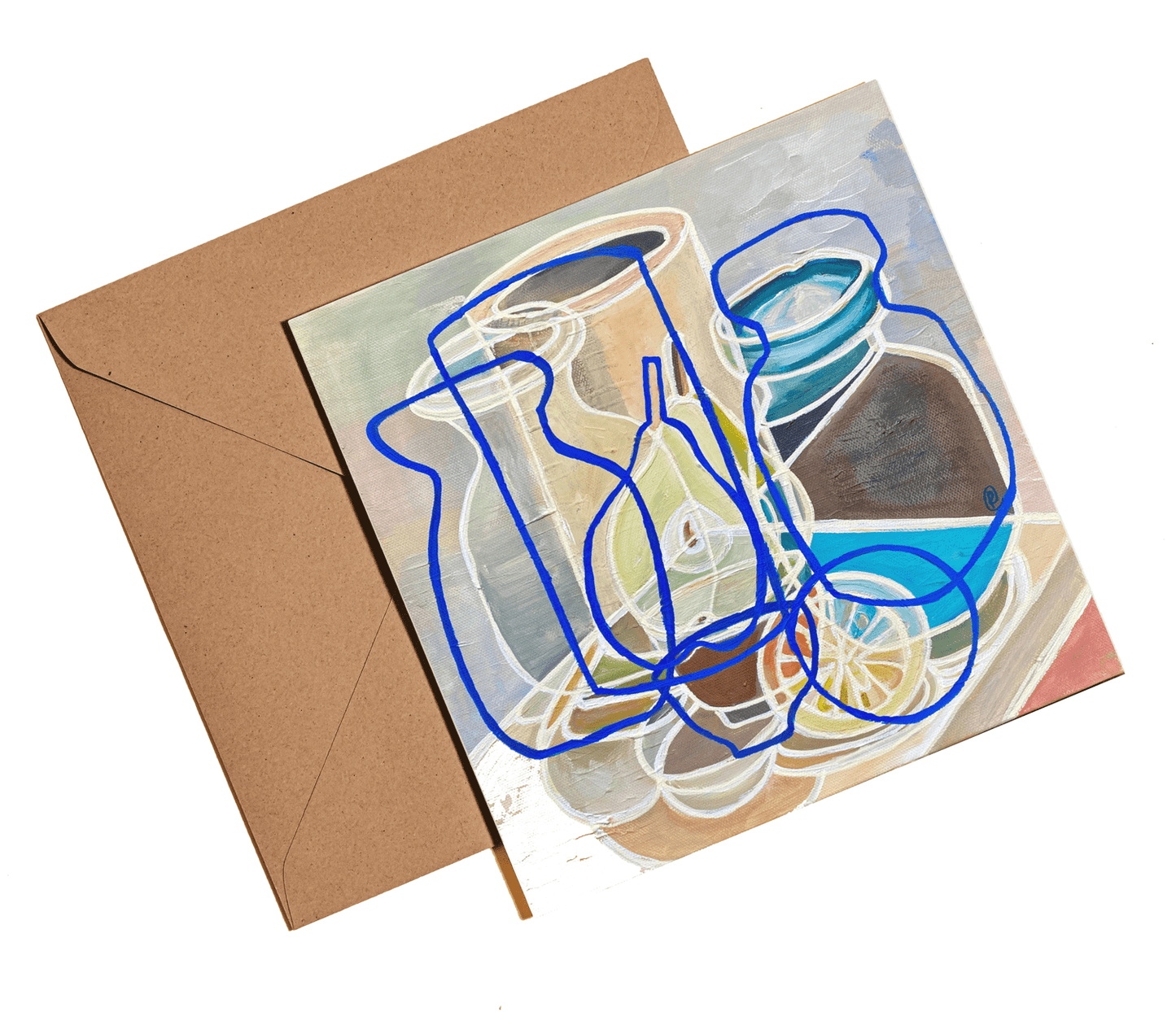 Still life with pear card - Rebecca Carr Artist