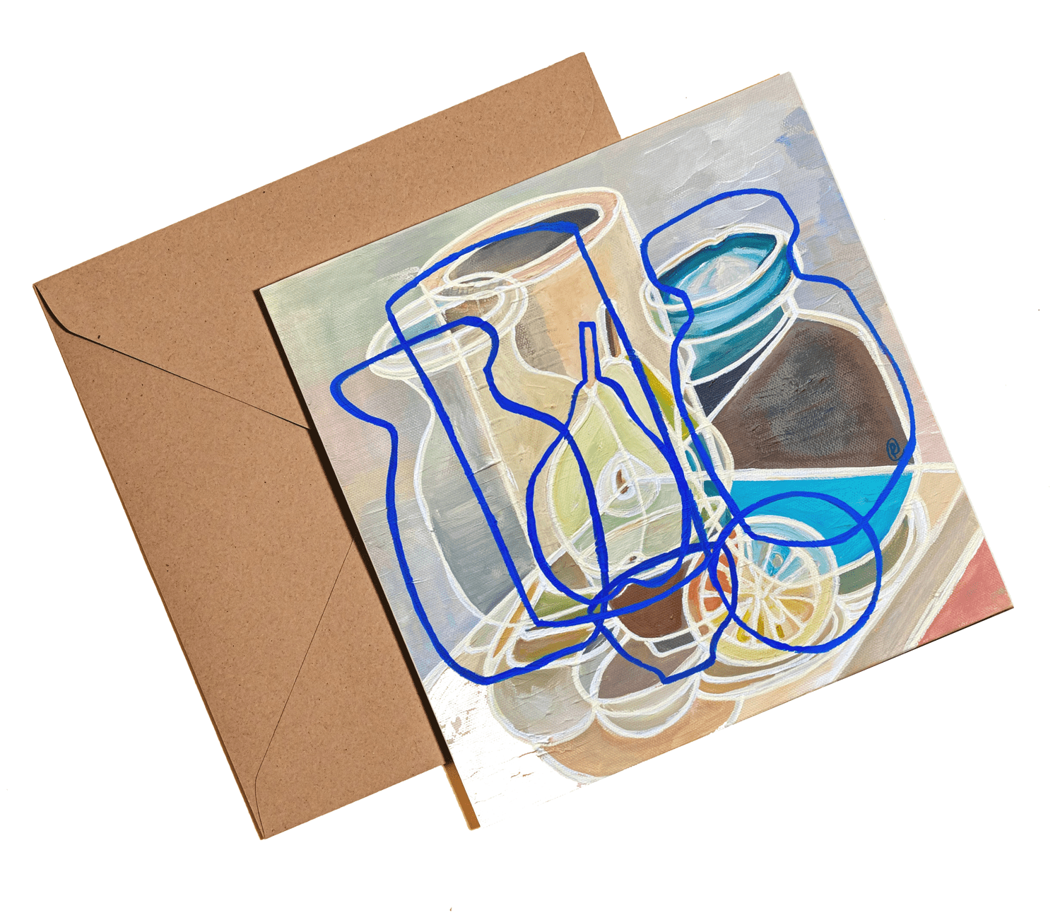 Still life with pear card - Rebecca Carr Artist