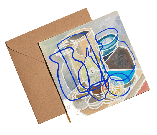 Still life with pear card - Rebecca Carr Artist