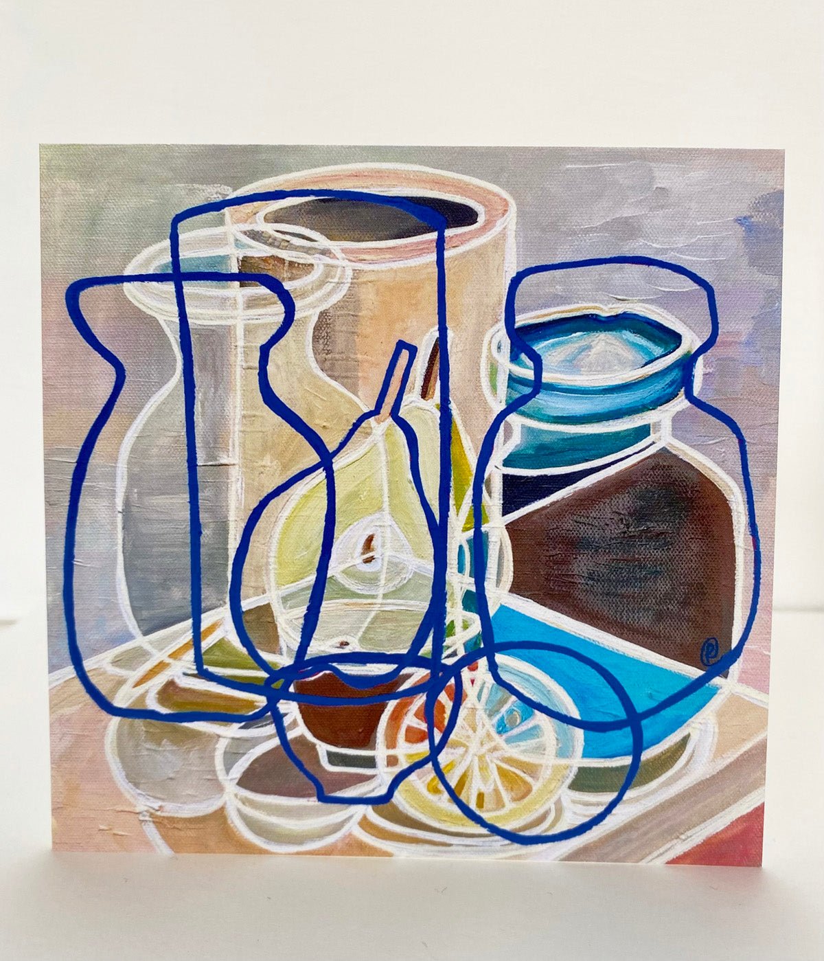 Still life with pear card - Rebecca Carr Artist