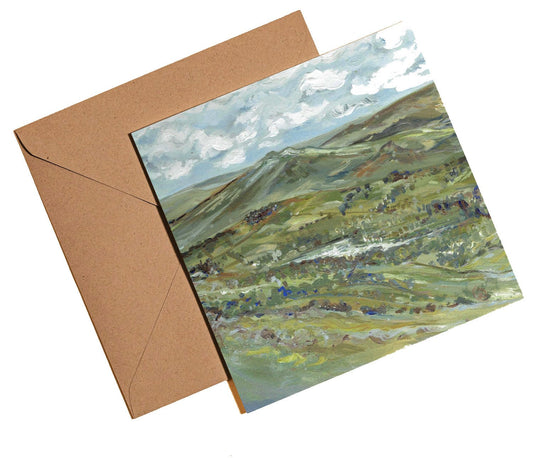 View over Combs, Derbyshire Peak District Landscape Card - Rebecca Carr Artist