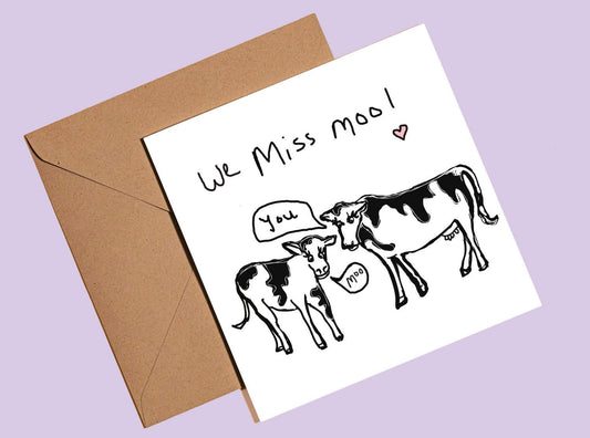 We miss moo cow card - Rebecca Carr Artist