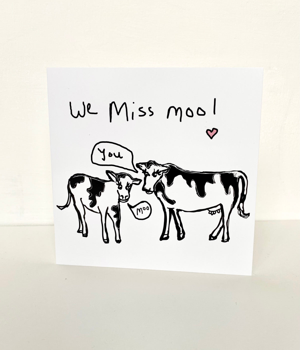We miss moo cow card - Rebecca Carr Artist